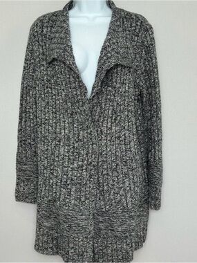 Athleta black and white open front cardigan sweater